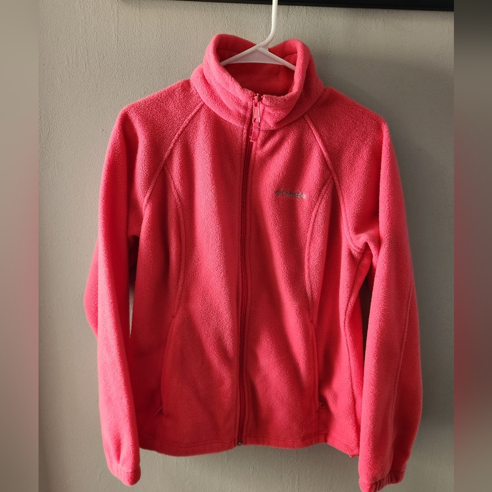 Columbia Pink Fleece Jacket Bright Barbie Bubblegum Barbiecore Lilly Pulitzer